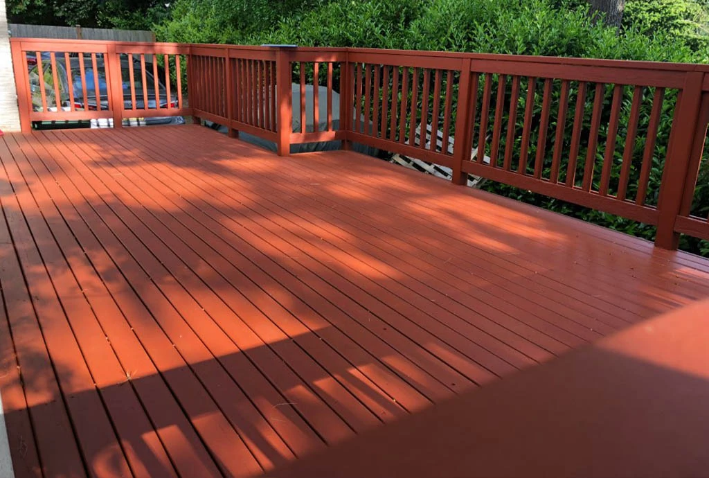 Maple Leaf Deck Staining after